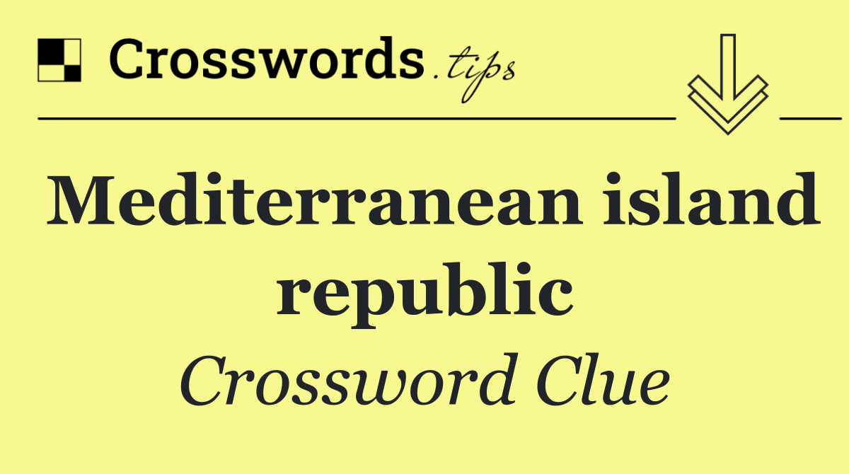 Mediterranean island republic