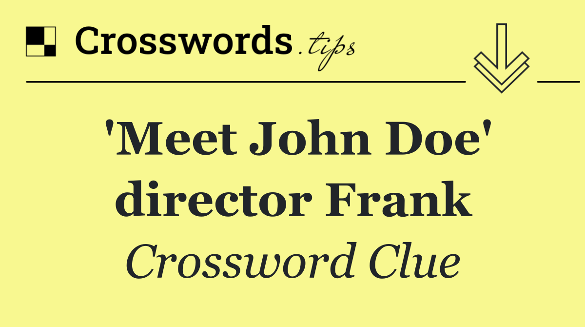 'Meet John Doe' director Frank