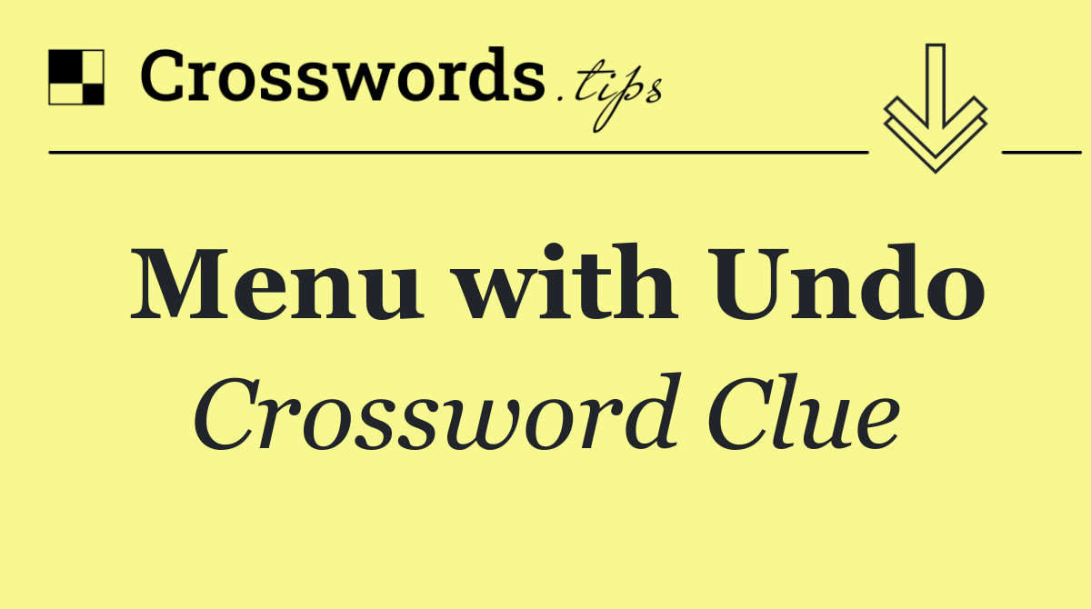 Menu with Undo