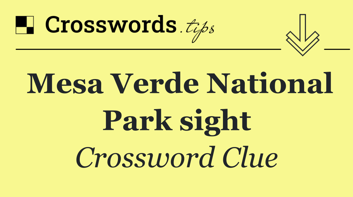 Mesa Verde National Park sight