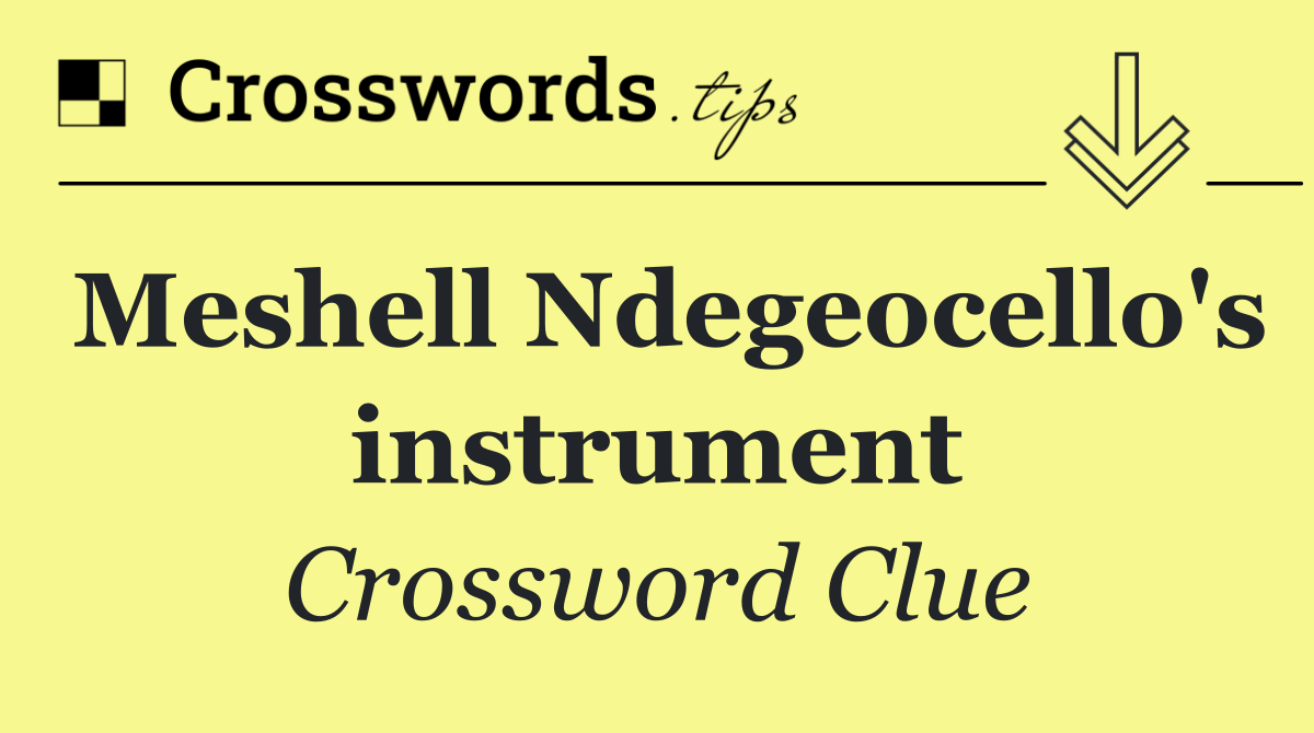 Meshell Ndegeocello's instrument
