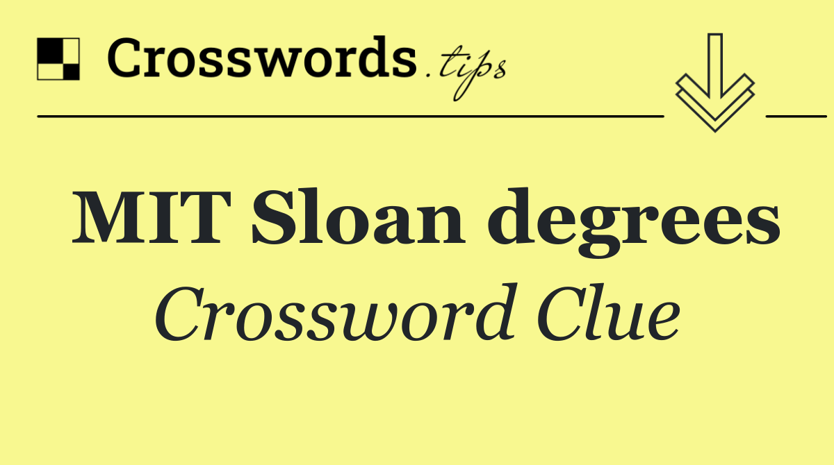 MIT Sloan degrees
