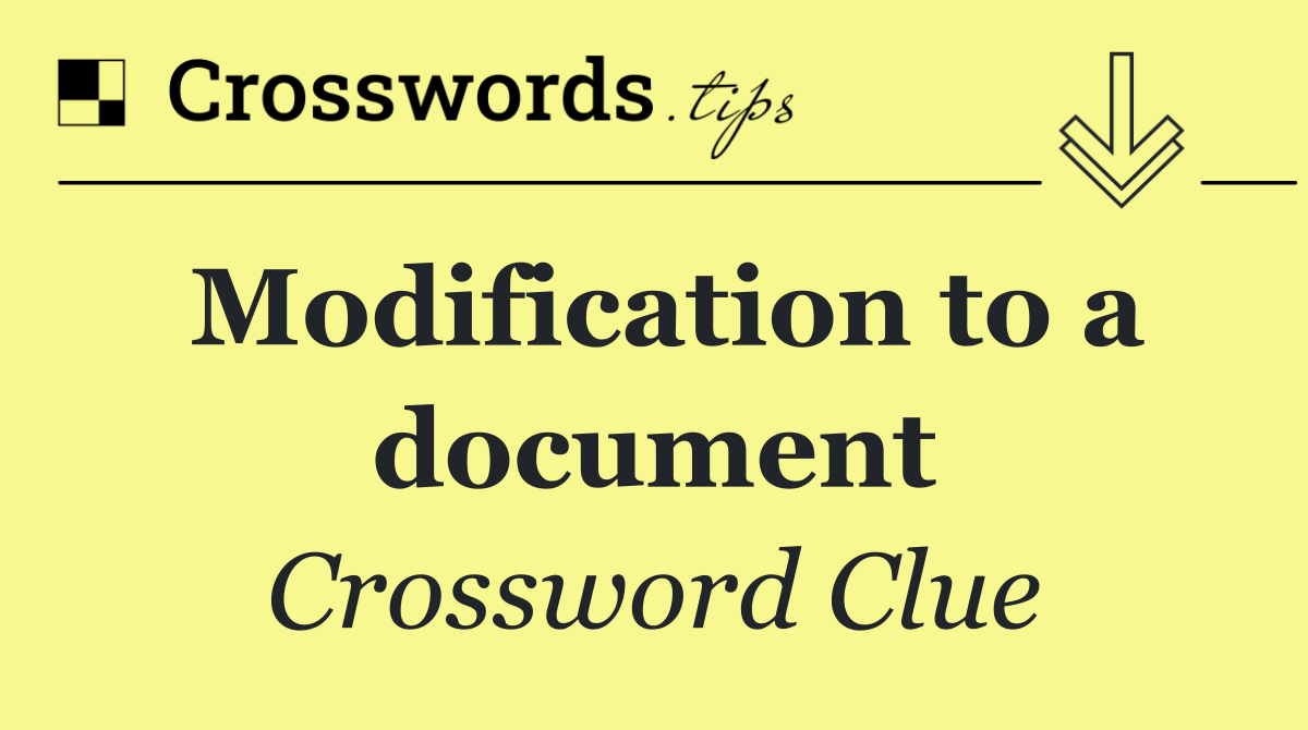 Modification to a document