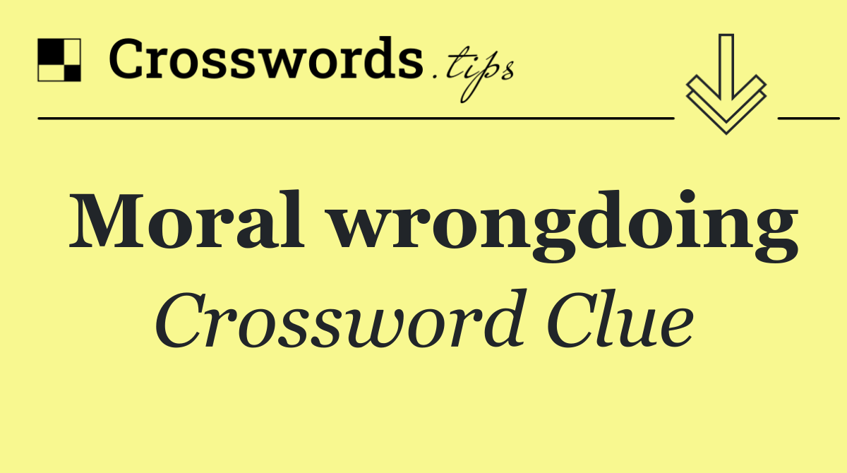 Moral wrongdoing