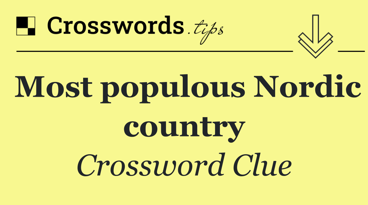 Most populous Nordic country