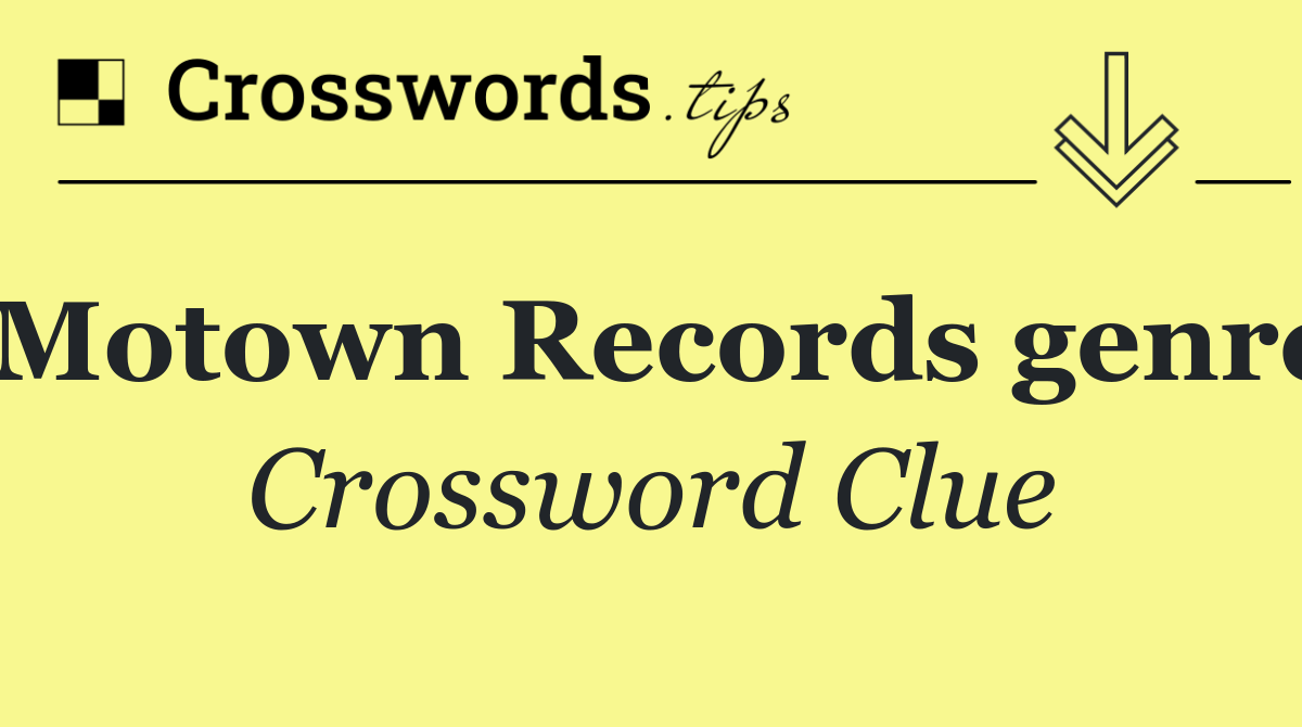 Motown Records genre