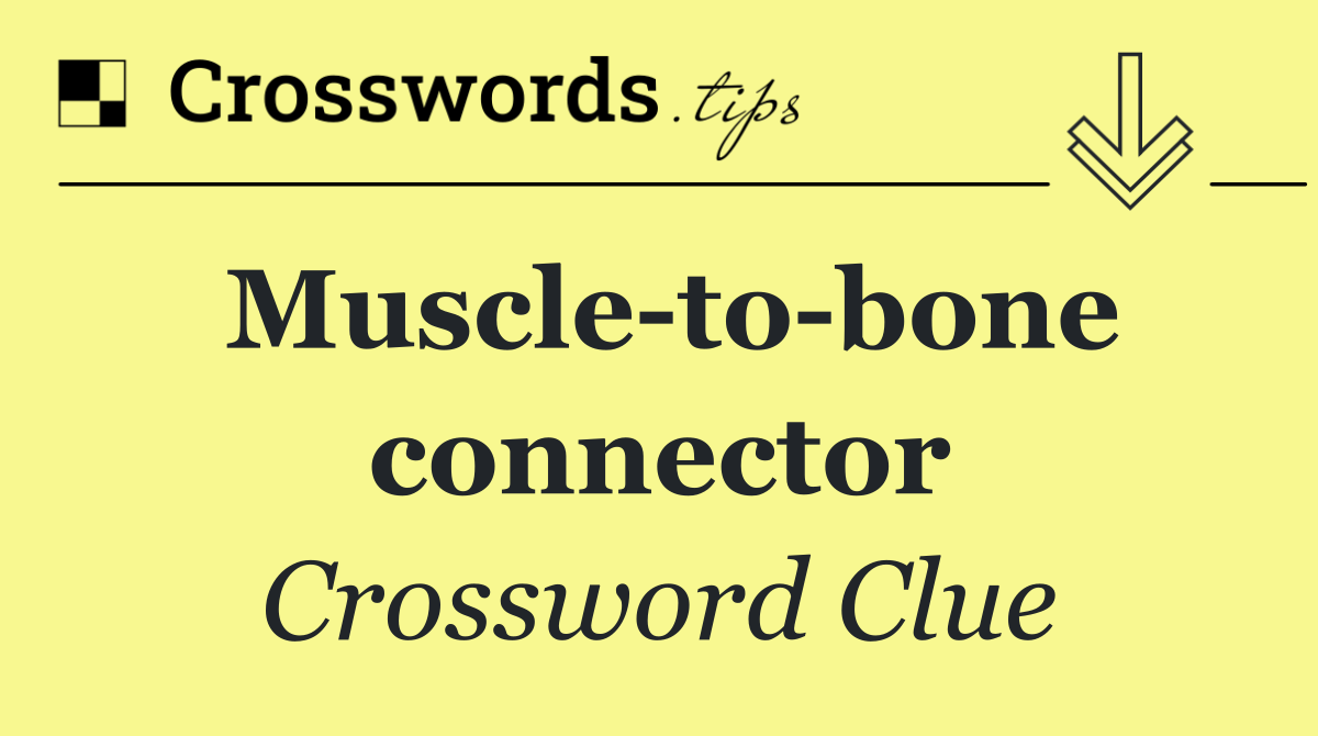 Muscle to bone connector Crossword Clue Answer August 29 2024