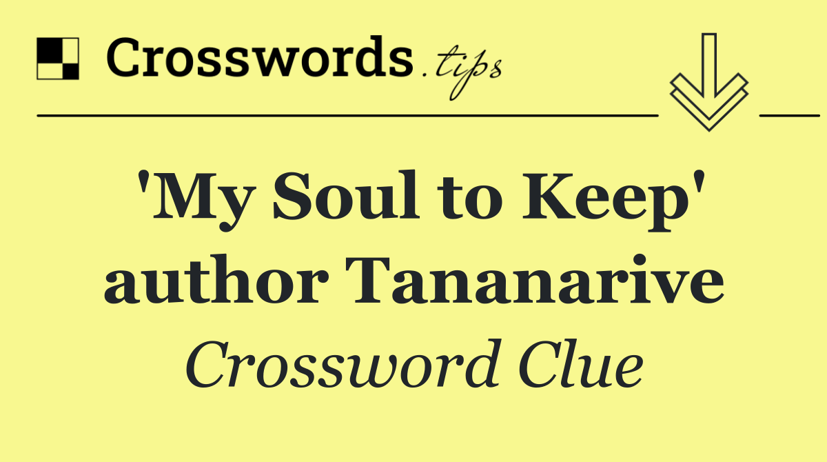 'My Soul to Keep' author Tananarive