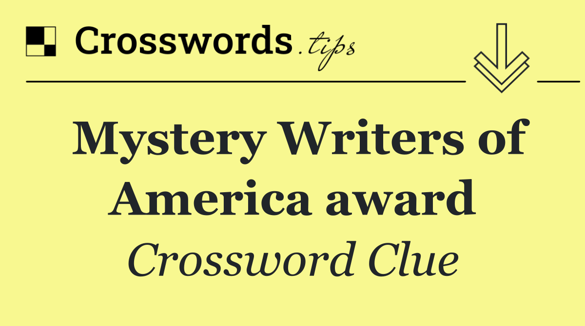 Mystery Writers of America award