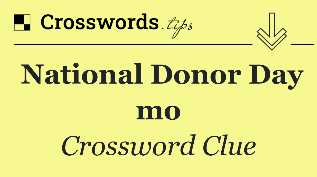 National Donor Day mo