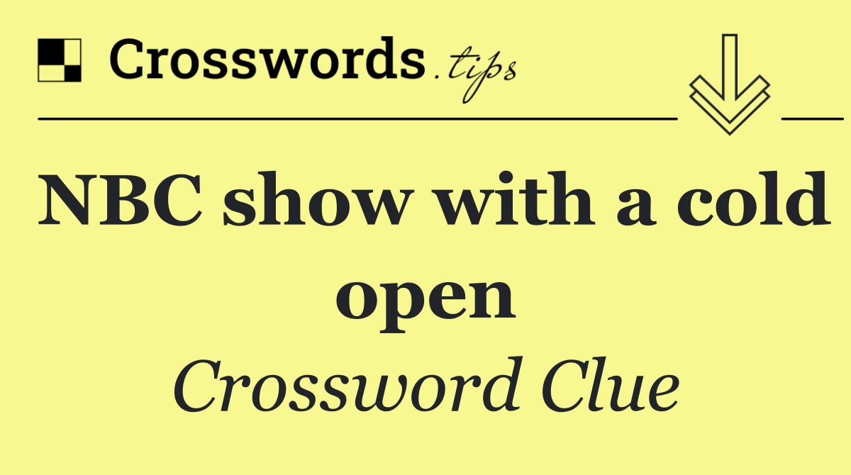 NBC show with a cold open