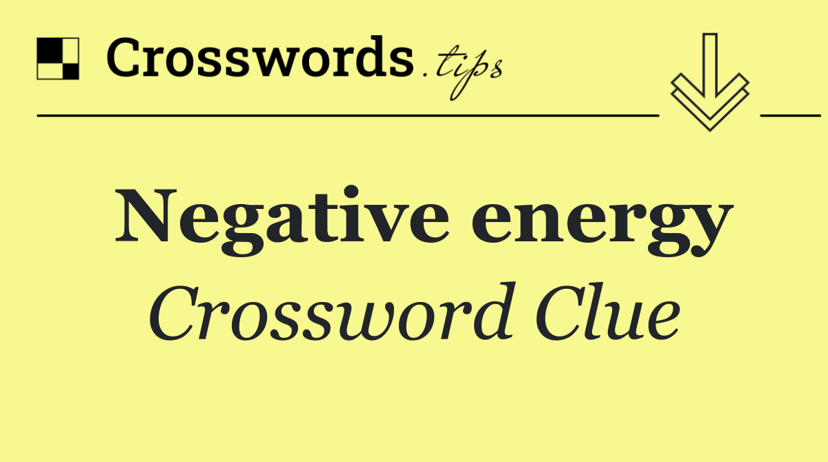Negative energy