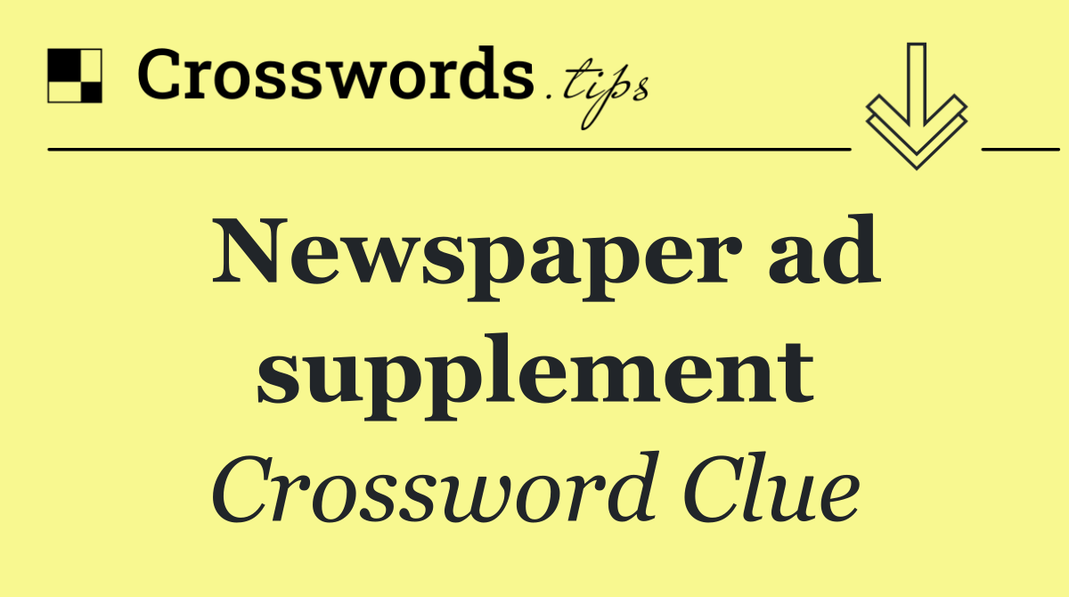 Newspaper ad supplement