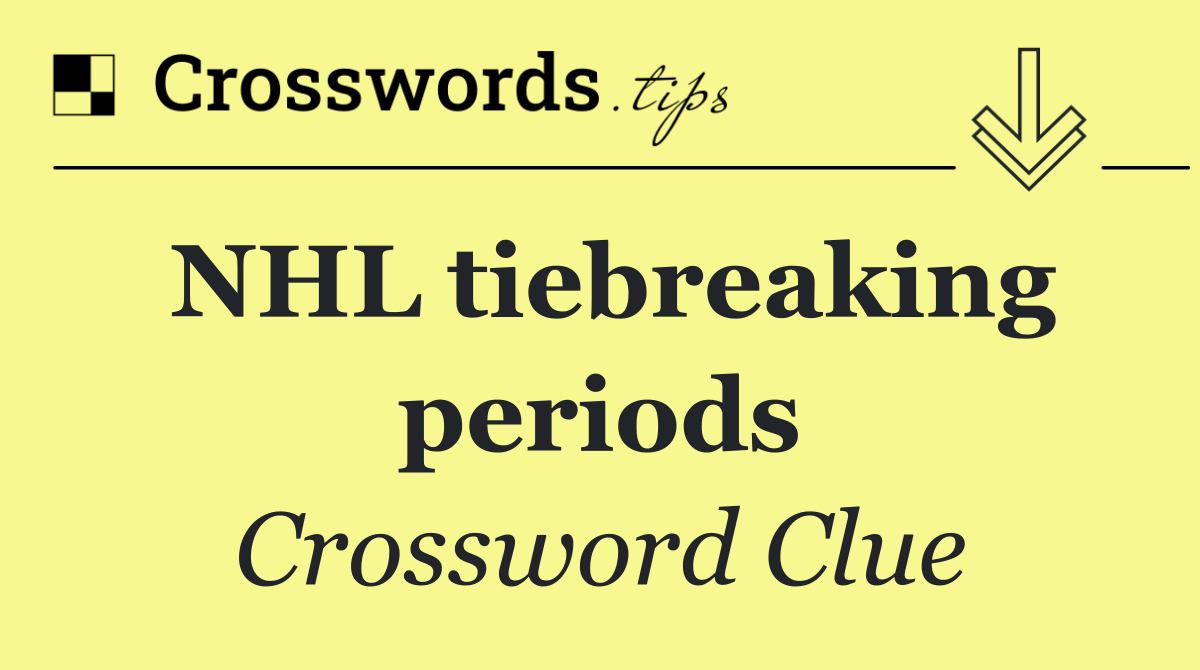 NHL tiebreaking periods