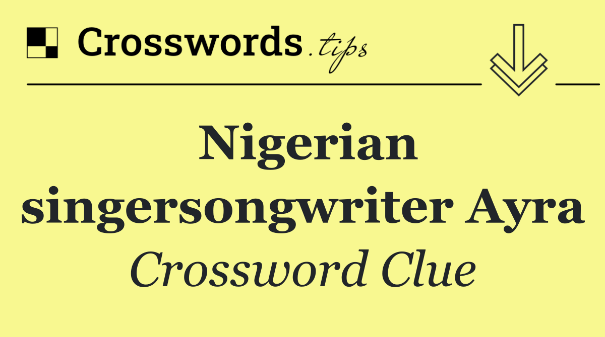 Nigerian singersongwriter Ayra