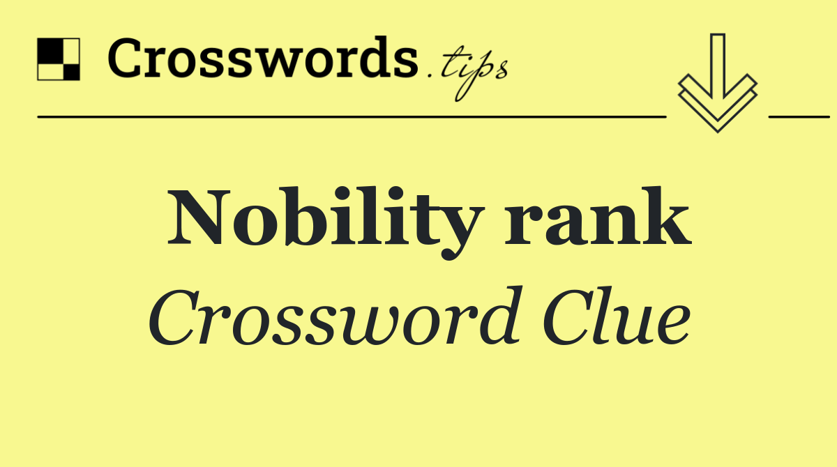 Nobility rank