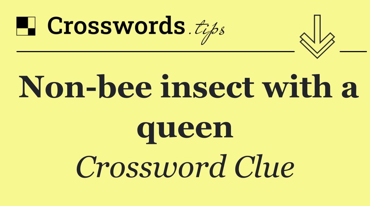 Non bee insect with a queen