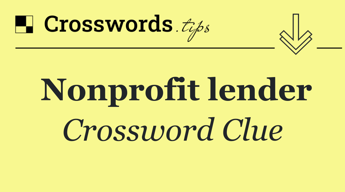 Nonprofit lender
