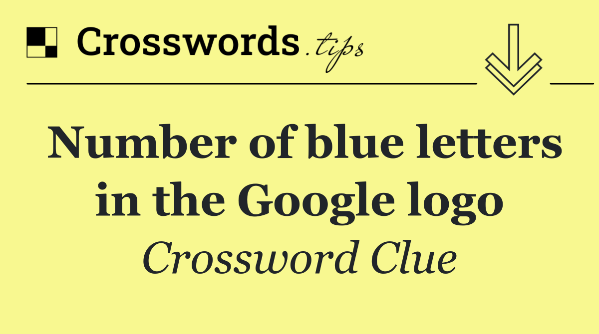 Number of blue letters in the Google logo