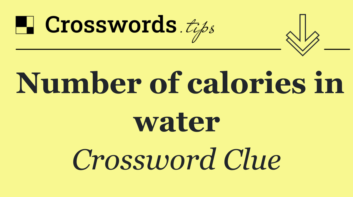 Number of calories in water