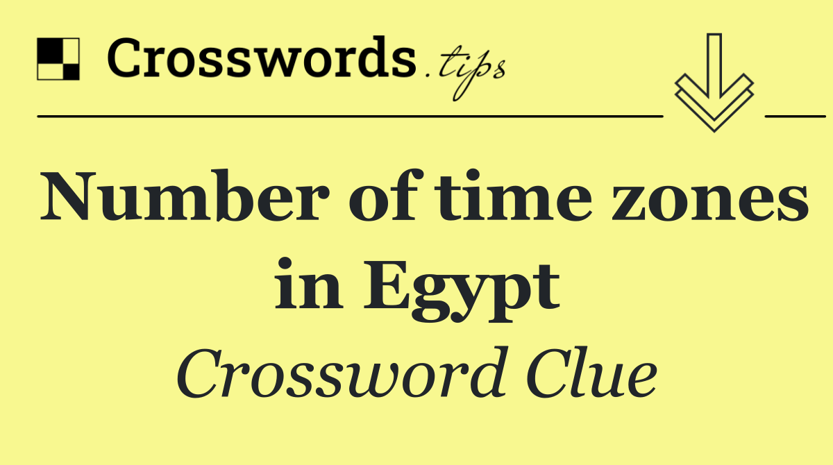 Number of time zones in Egypt