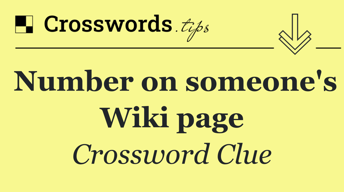 Number on someone's Wiki page