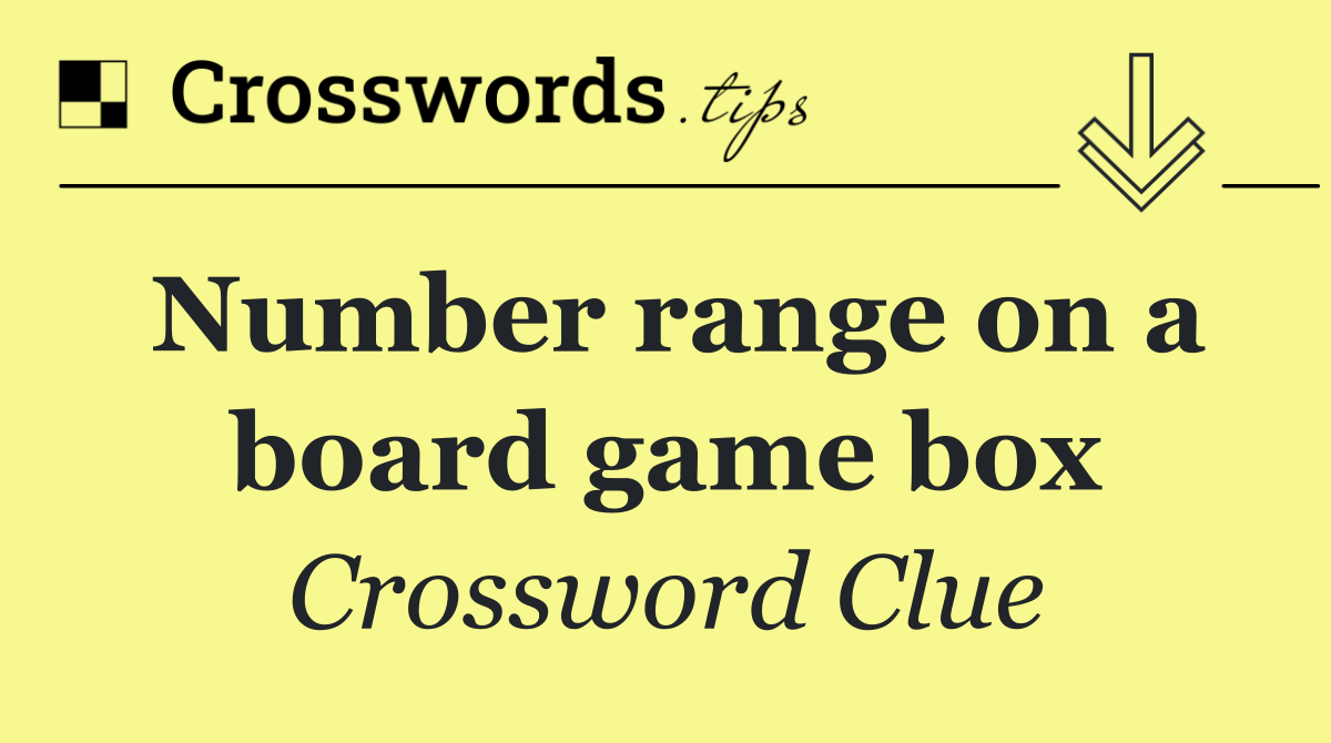 Number range on a board game box
