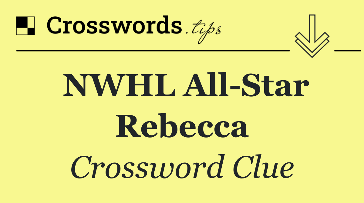 NWHL All Star Rebecca