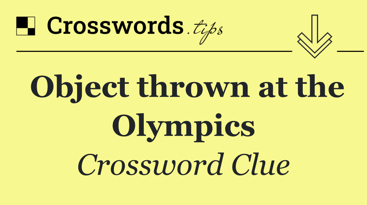 Object thrown at the Olympics