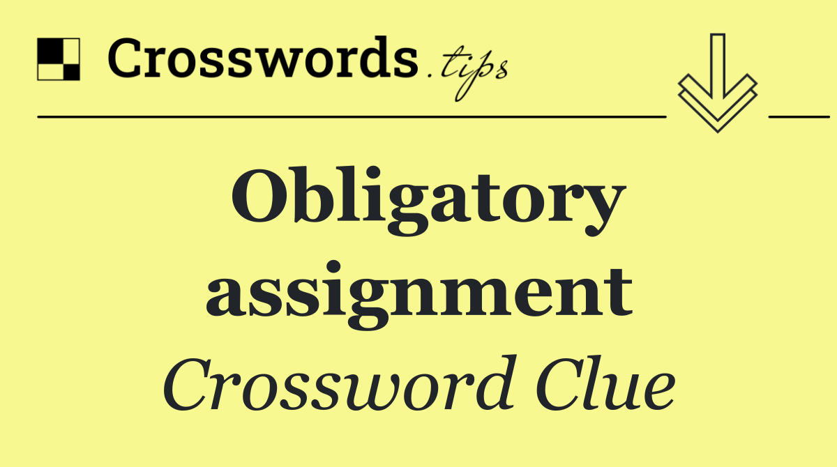 Obligatory assignment