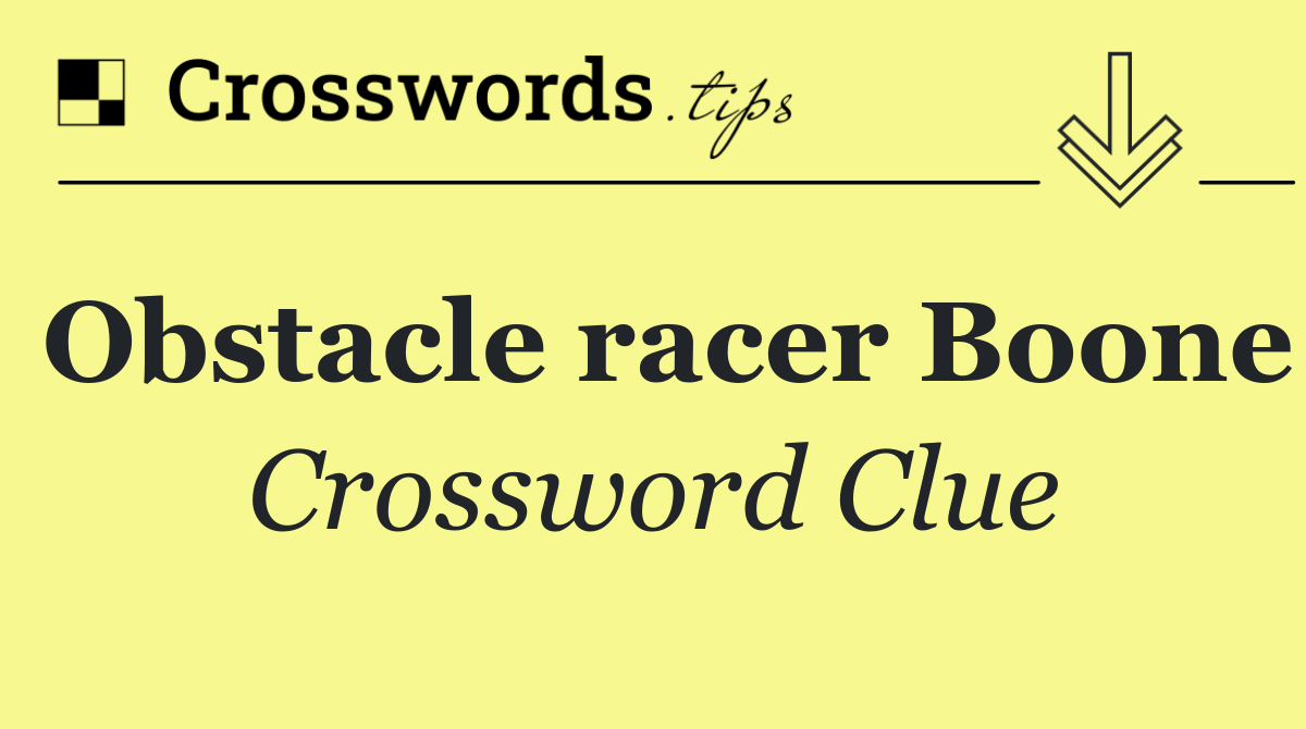 Obstacle racer Boone