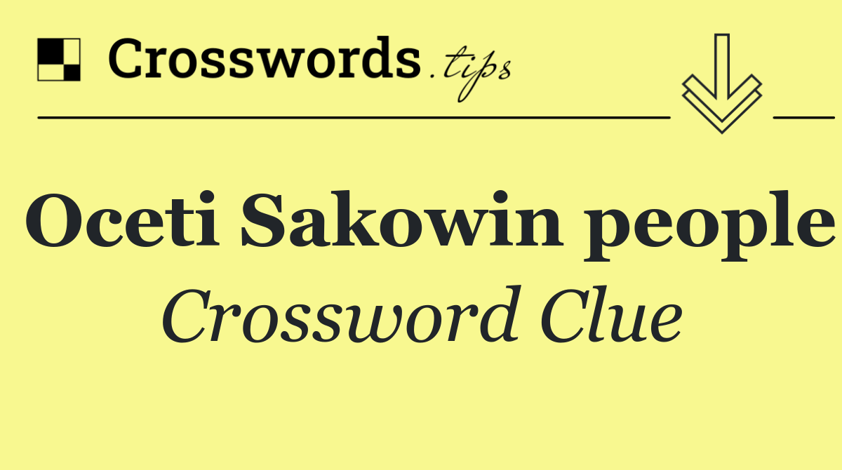 Oceti Sakowin people