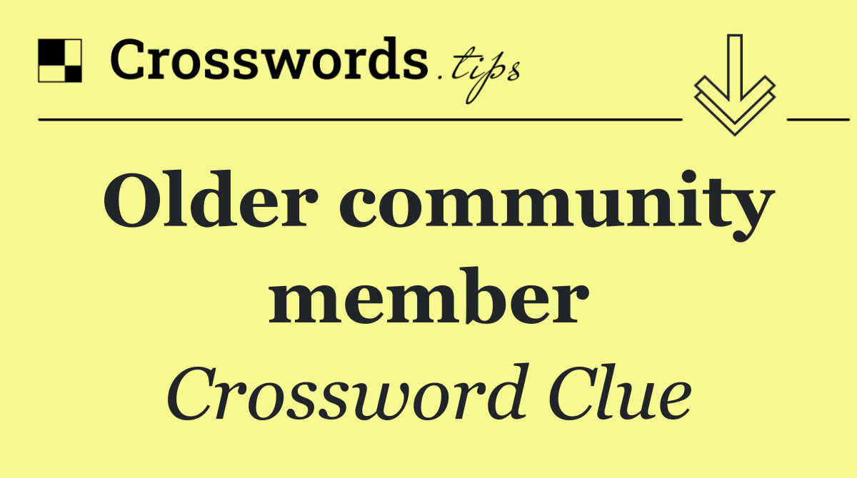 Older community member