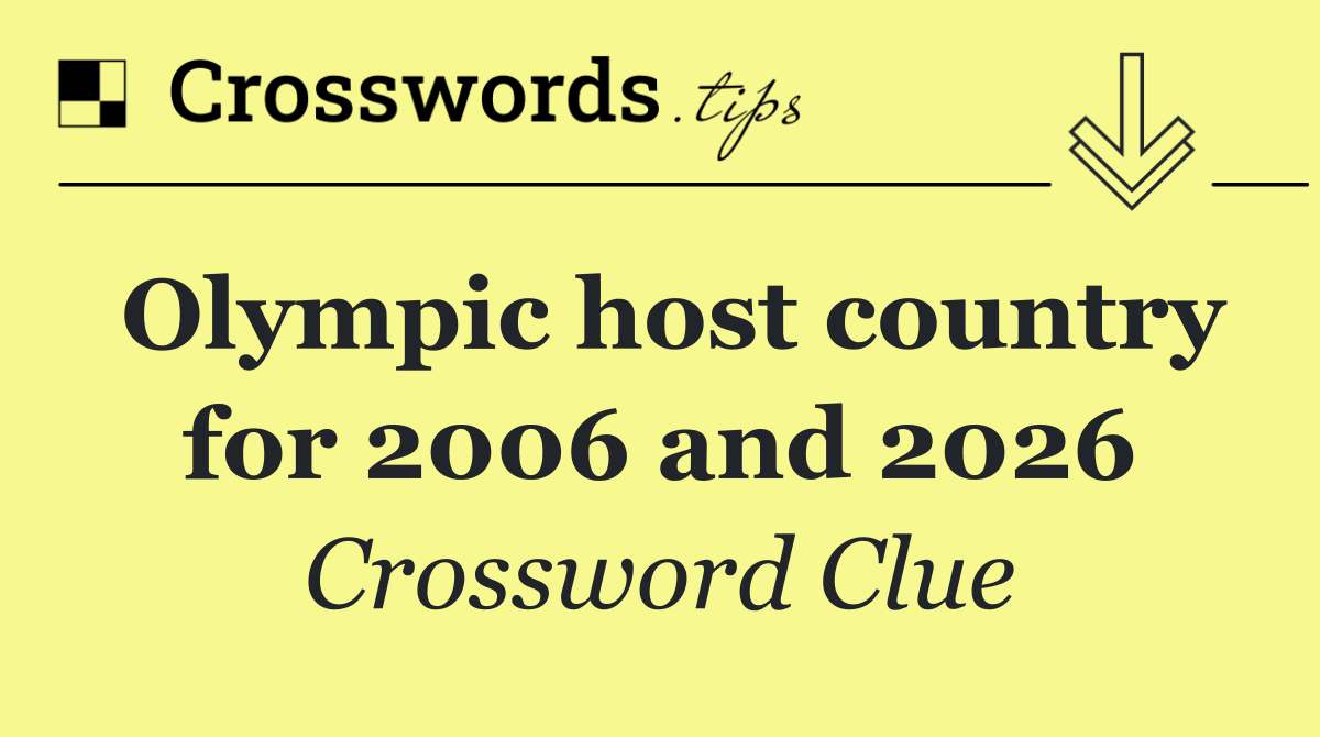 Olympic host country for 2006 and 2026