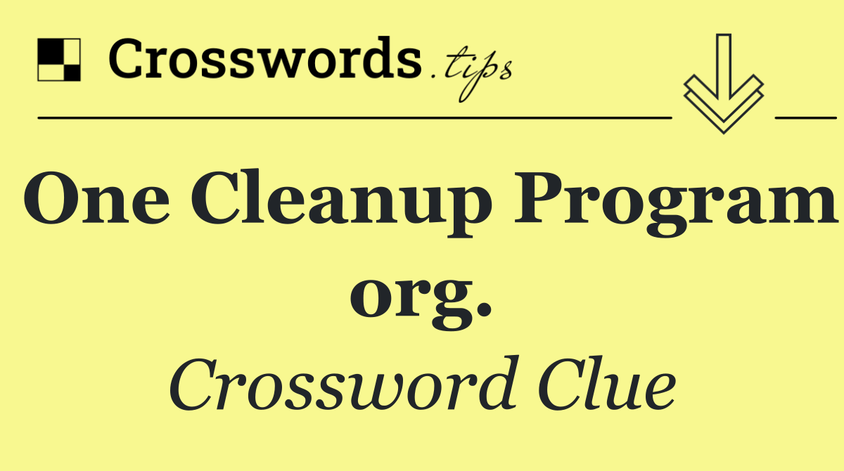 One Cleanup Program org.