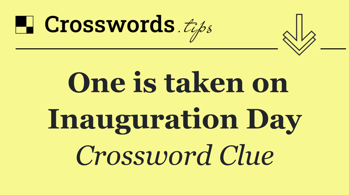 One is taken on Inauguration Day