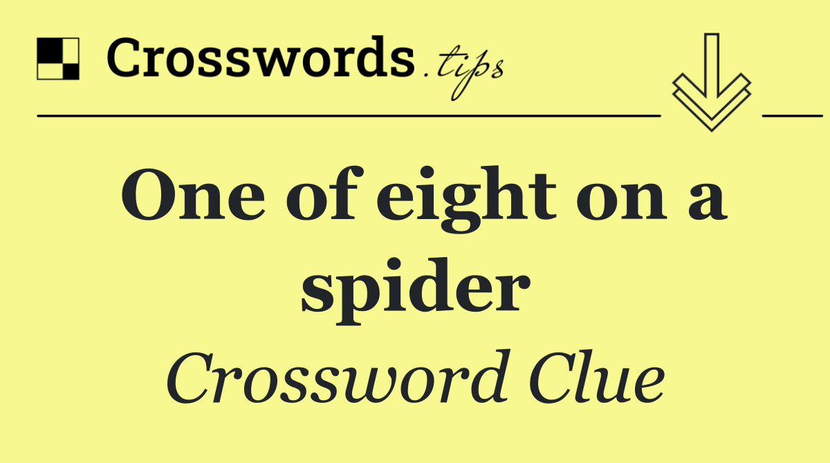 One of eight on a spider