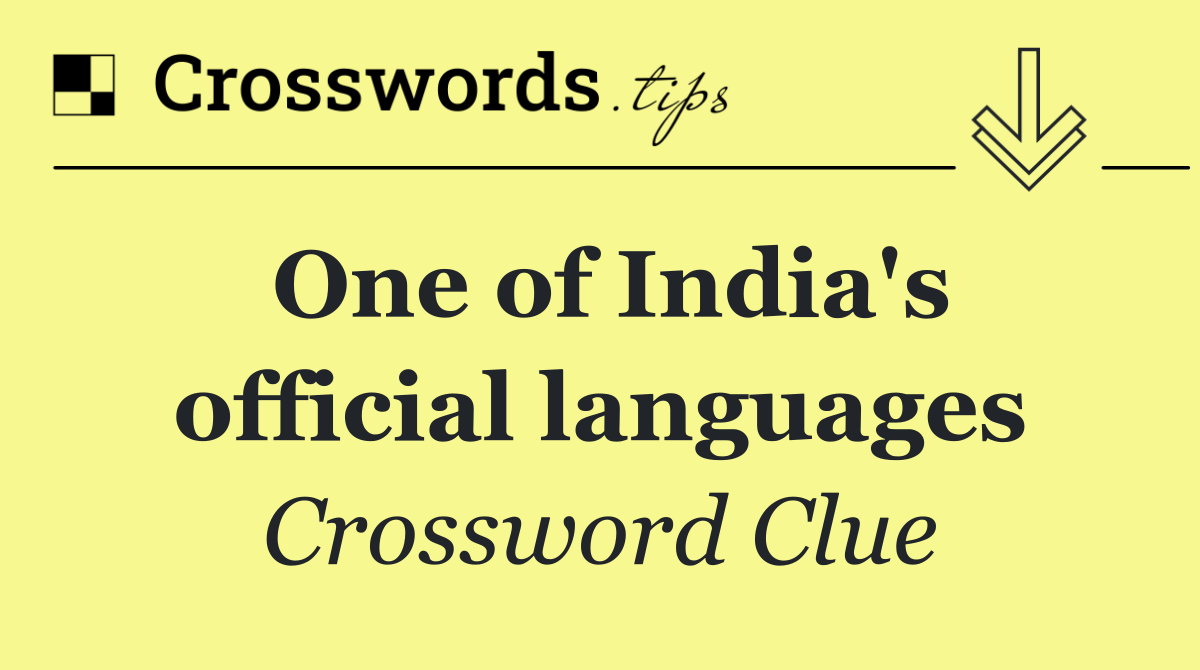One of India's official languages