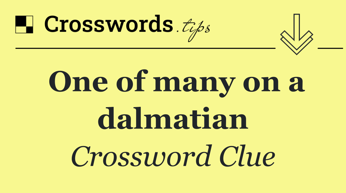 One of many on a dalmatian