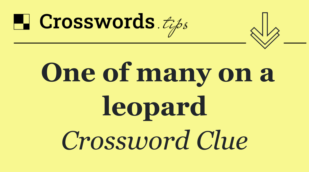 One of many on a leopard