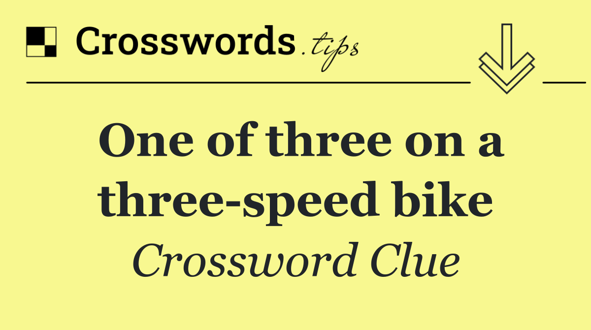 One of three on a three speed bike