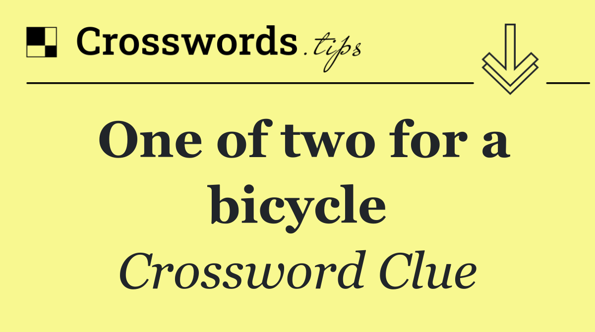 One of two for a bicycle