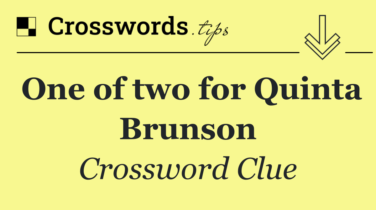 One of two for Quinta Brunson