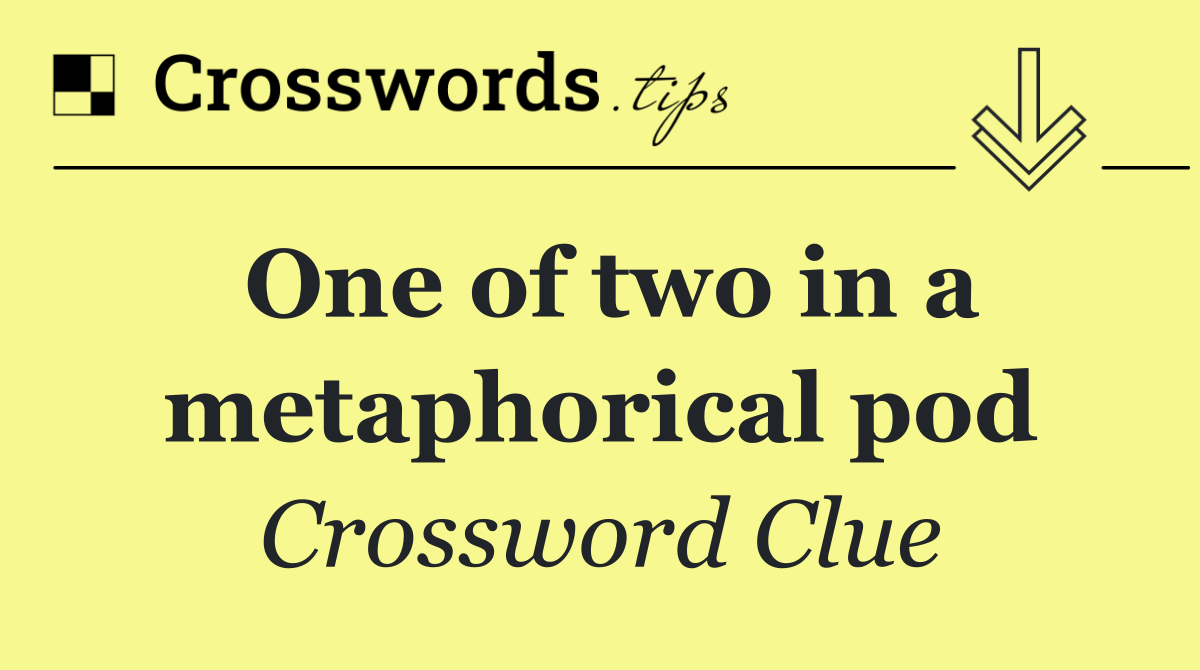 One of two in a metaphorical pod