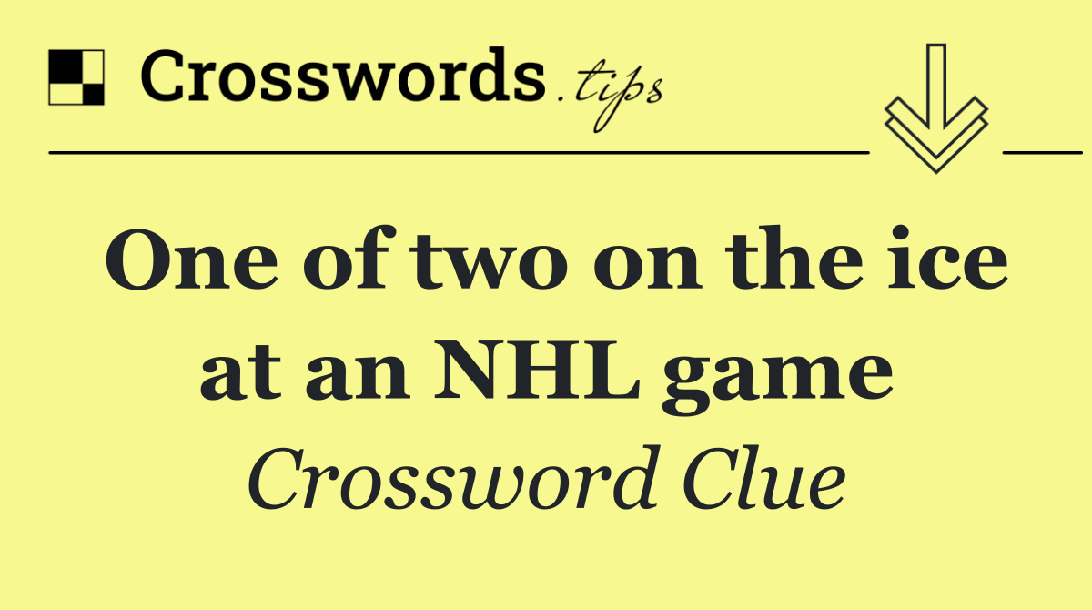 One of two on the ice at an NHL game