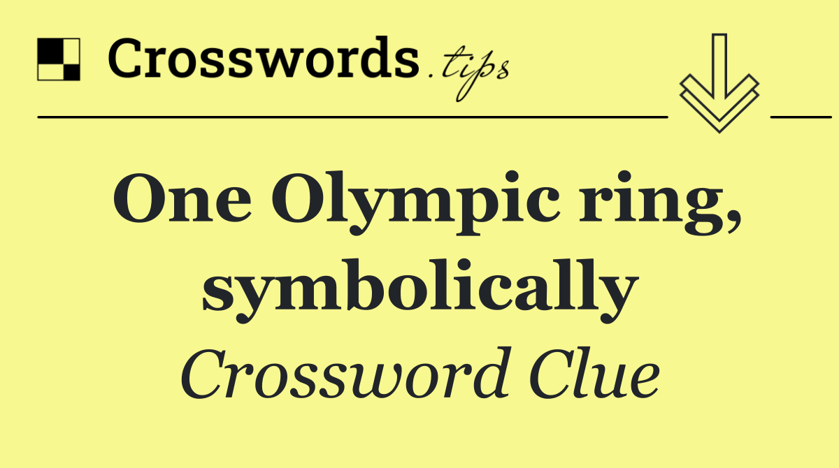 One Olympic ring, symbolically
