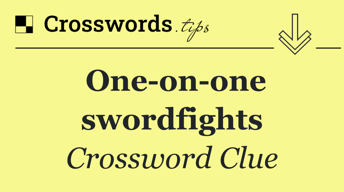One on one swordfights