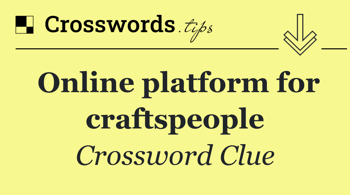 Online platform for craftspeople