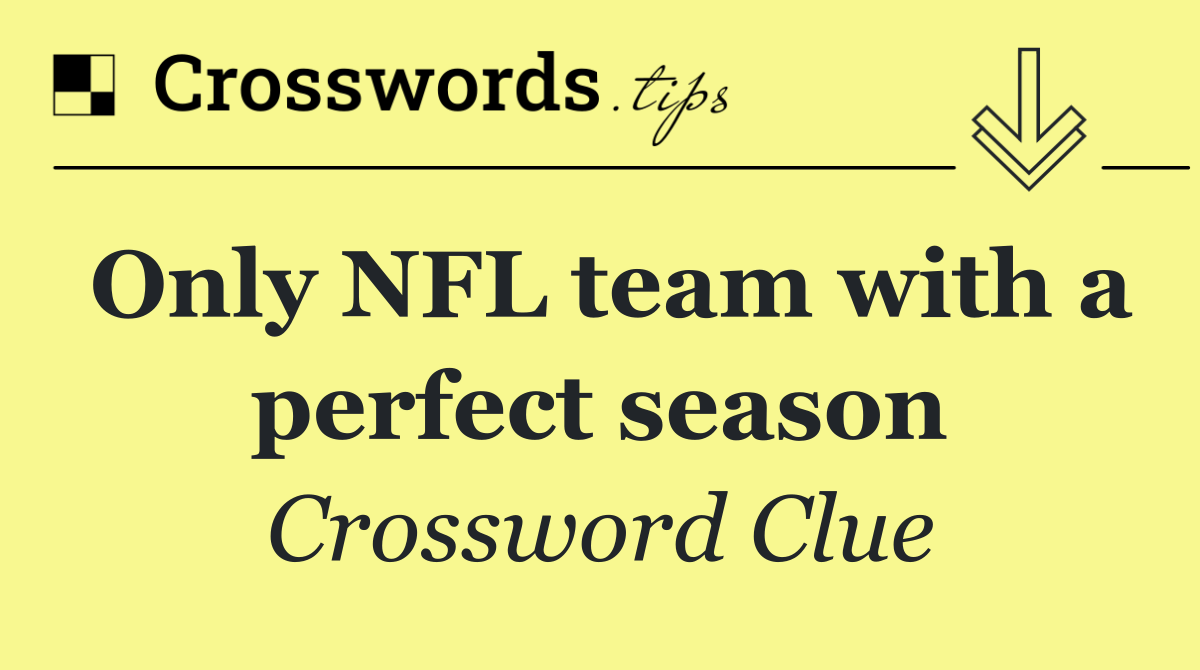 Only NFL team with a perfect season