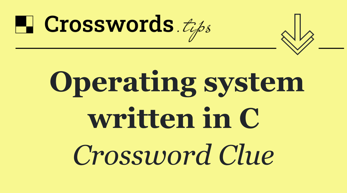 Operating system written in C
